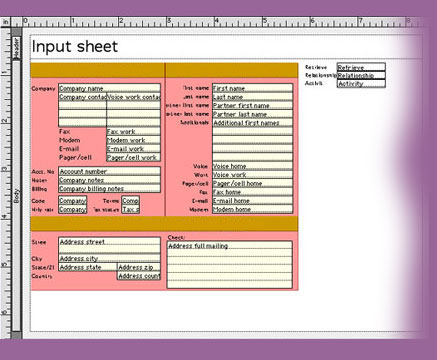 DesktopDesign client info screen
